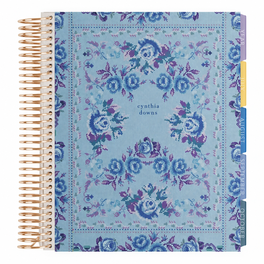 **SPECIAL ORDER** Toile Petal Point Lapis Blue Monthly Planner - Jan '27 to Dec '27