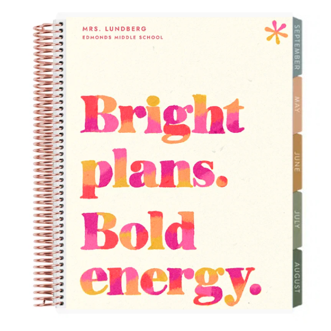 **SPECIAL ORDER** Toile Chromatic Inspiration Horizontal Teacher Lesson Planner - Jan '27 to Dec '27