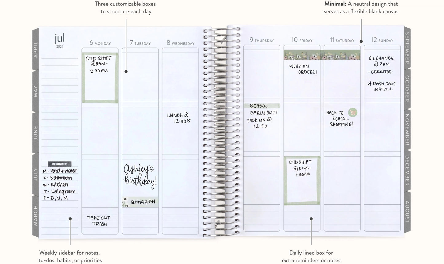 **SPECIAL ORDER** Minimal Vertical LifePlanner™ - Jul '25 to Jun '26
