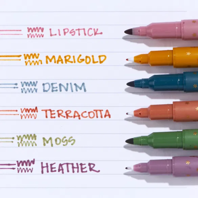 Earth Tones Dual-Tip Markers 6-Pack - New