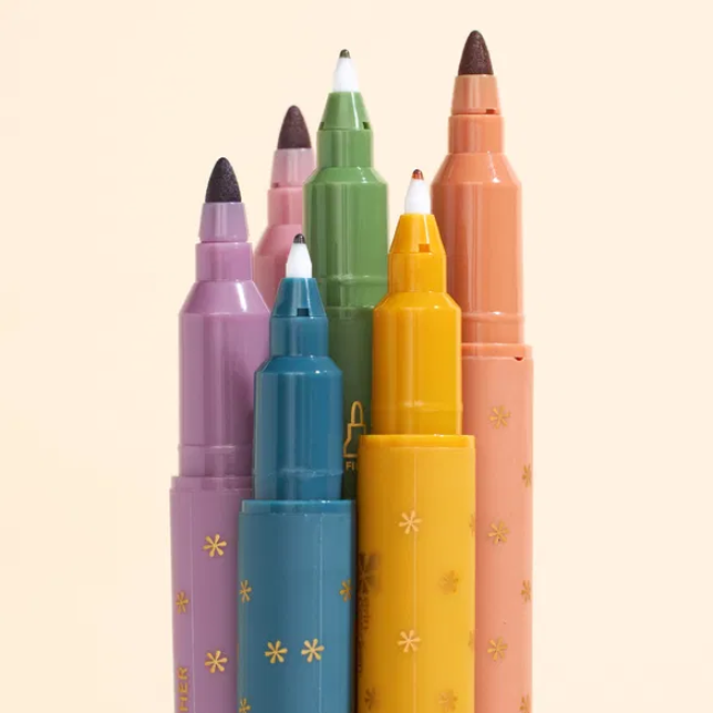 Earth Tones Dual-Tip Markers 6-Pack - New