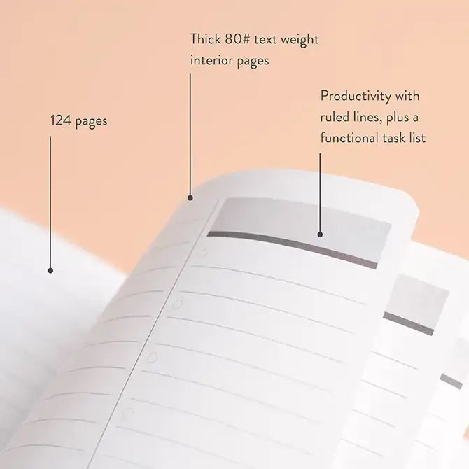 5x8 Softbound Notebook - Striped Productivity