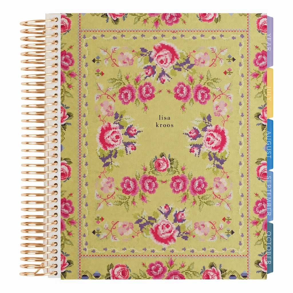 **SPECIAL ORDER** Toile Petal Point Butter Yellow Monthly Planner - Jan '27 to Dec '27