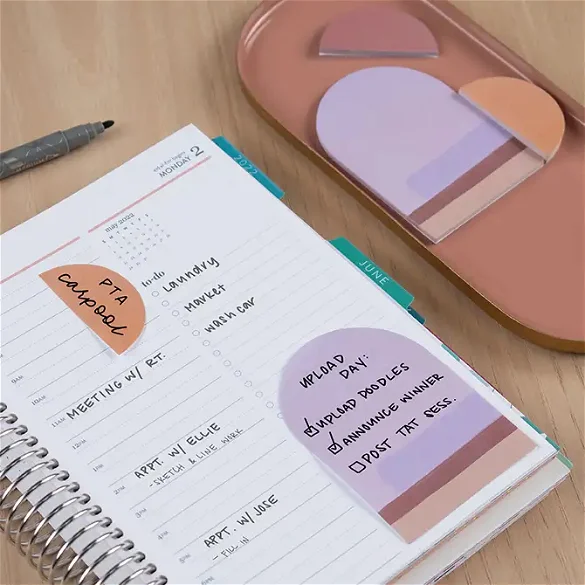Warm Neutral Sticky Notepad Shapes 3-Pack