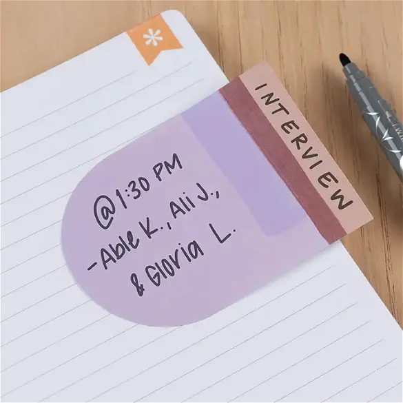 Warm Neutral Sticky Notepad Shapes 3-Pack