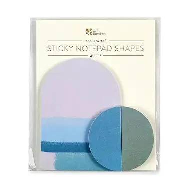 Cool Neutral Sticky Notepad Shapes 3-Pack