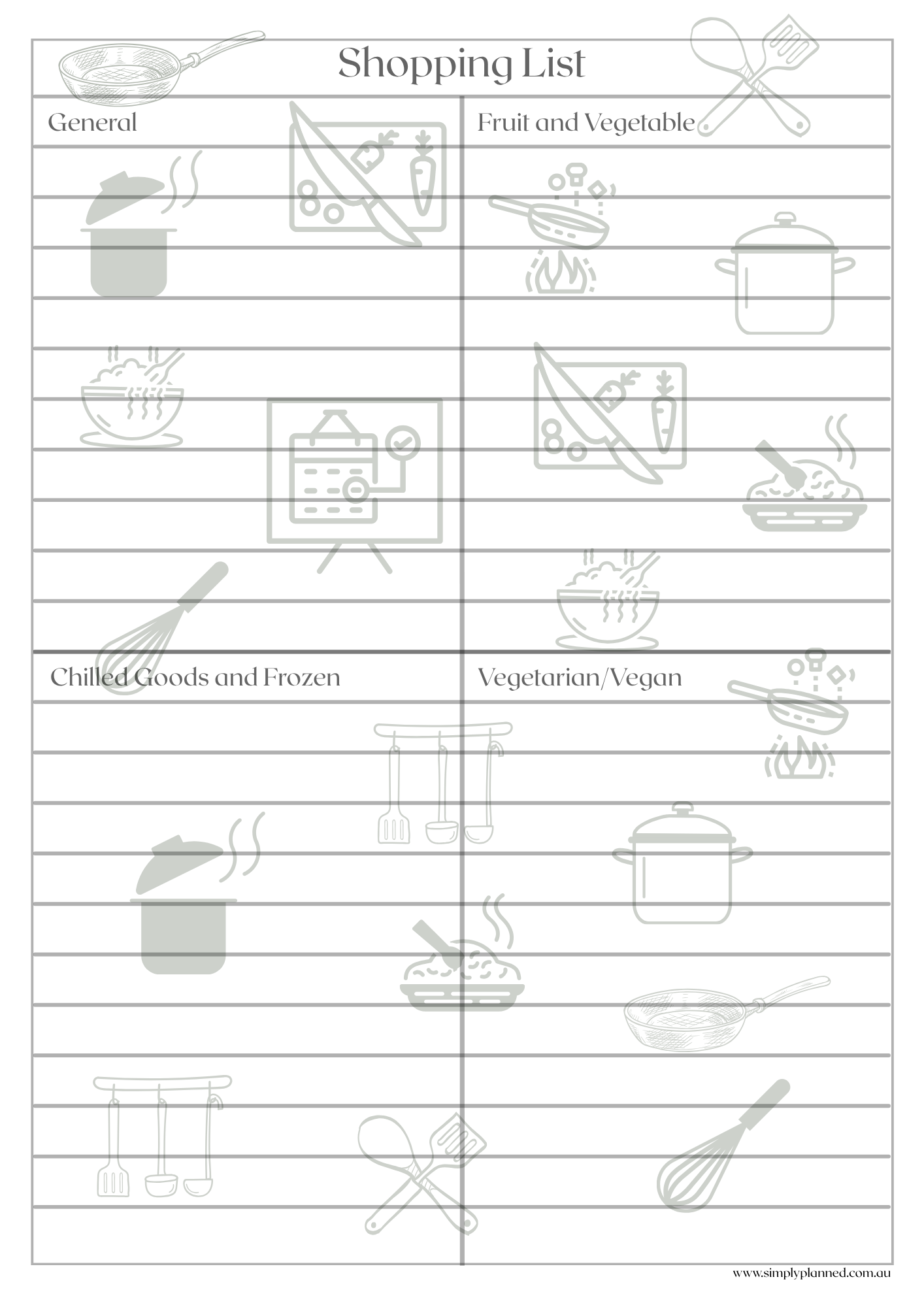 Meal Planning with Simply Planned - Downloadable Weekly Shopping List and Meal Planner