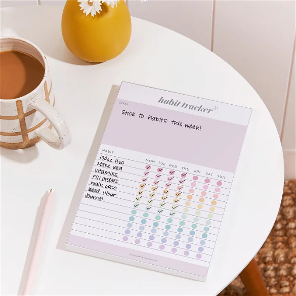 Habit Tracker Notepad - 50 Sheets