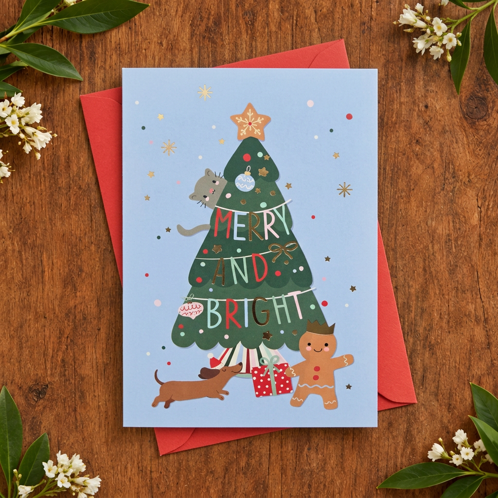 Merry and Bright Christmas Card