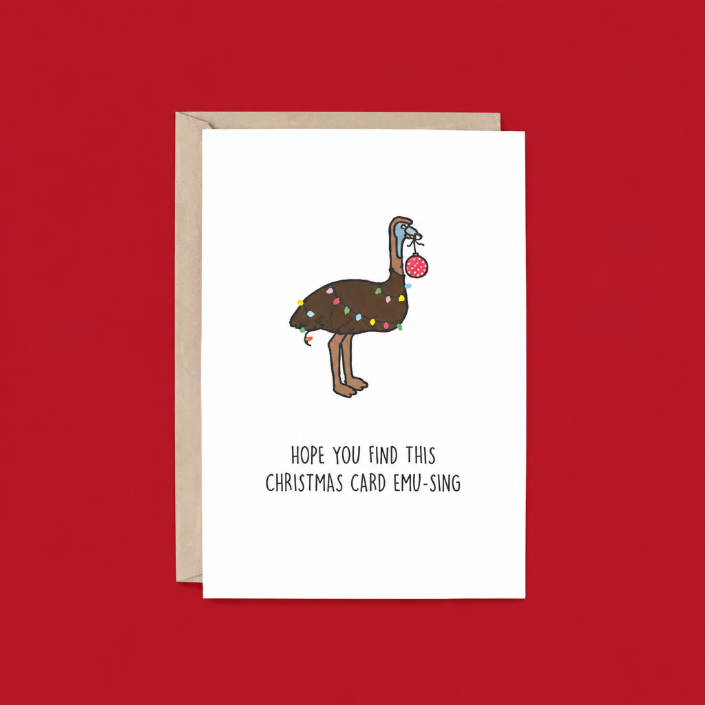 Hope you Find this Christmas Card Emu-Sing Christmas Card