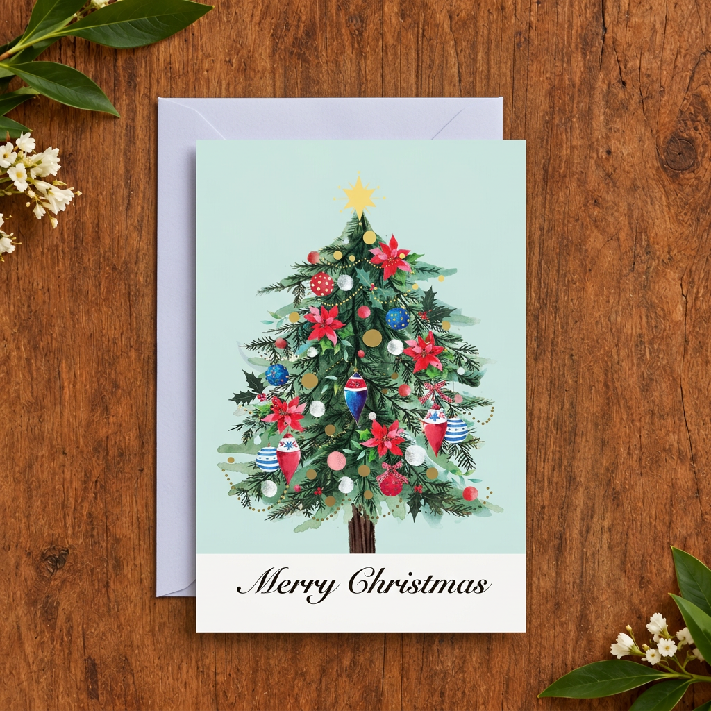 Traditional Christmas Tree Card