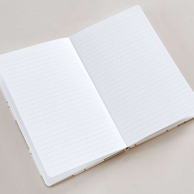 5x8 Metallic Sand Half Moon Lined Softbound Focused Notebook
