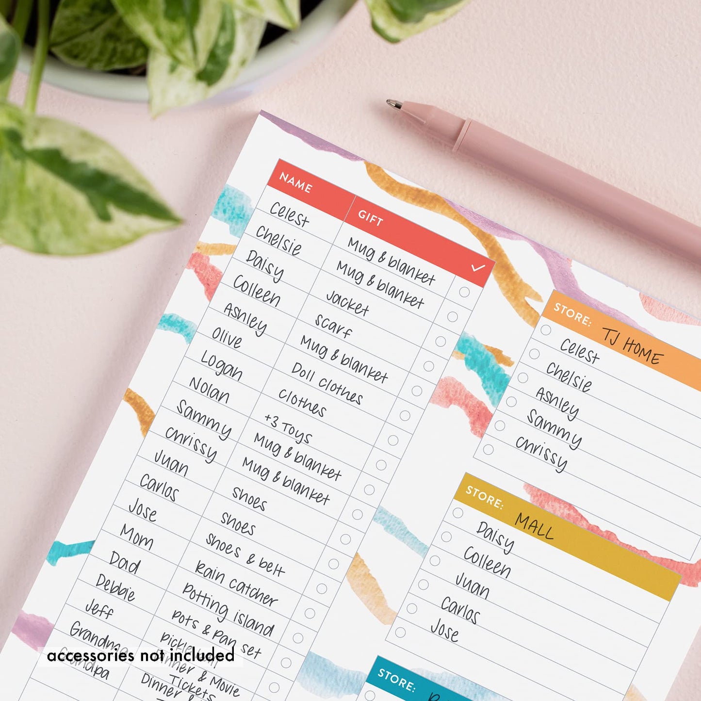Gift Shopping List Notepad - 50 Sheets