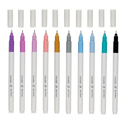 Eco Friendly Focused Colourful Fineliners 10-Pack