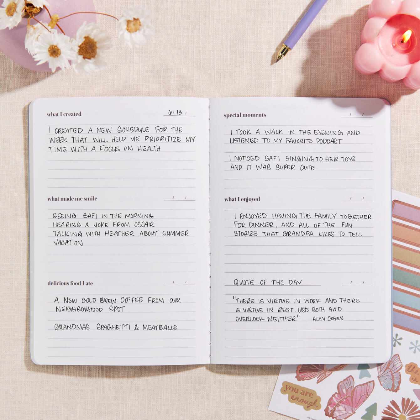 Gratitude Journal Petite Planner - Flora