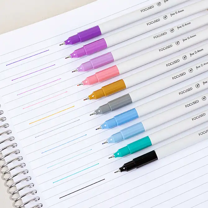 Fine Liners Kit Eco Friendly Focused Colourful Fineliners 10-Pack – Simply Planned