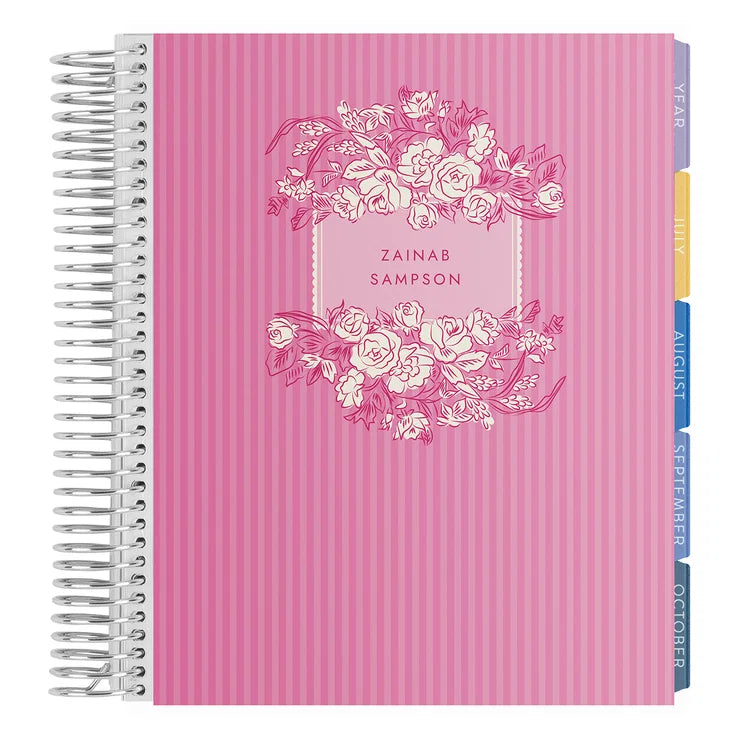**SPECIAL ORDER** Toile Stripes Peony Monthly Planner - Jan '27 to Dec '27