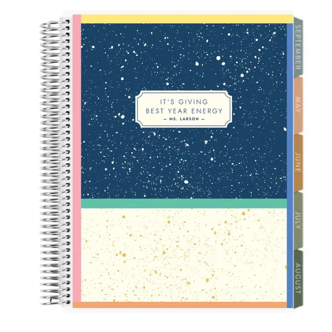 **SPECIAL ORDER** Toile Colour Block Horizontal Teacher Lesson Planner - Jan '27 to Dec '27