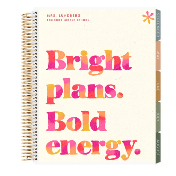 **SPECIAL ORDER** Toile Chromatic Inspiration Horizontal Teacher Lesson Planner - Jan '27 to Dec '27