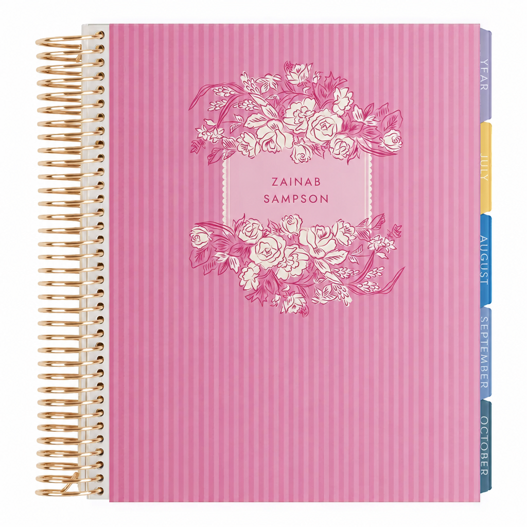 **SPECIAL ORDER** Toile Stripes Peony Monthly Planner - Jan '27 to Dec '27