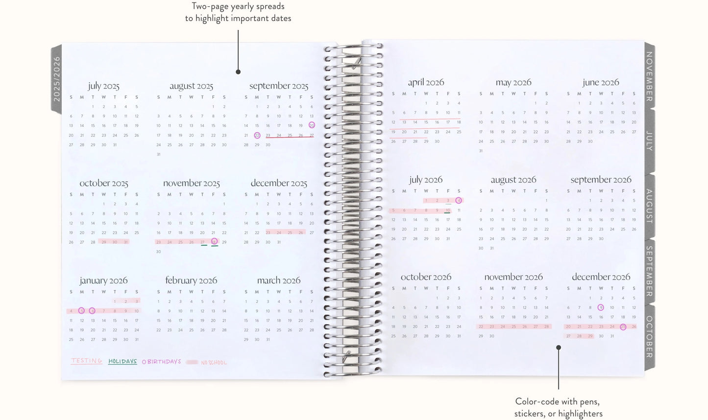 **SPECIAL ORDER** Minimal Horizontal LifePlanner™ - Jul '25 to Jun '26