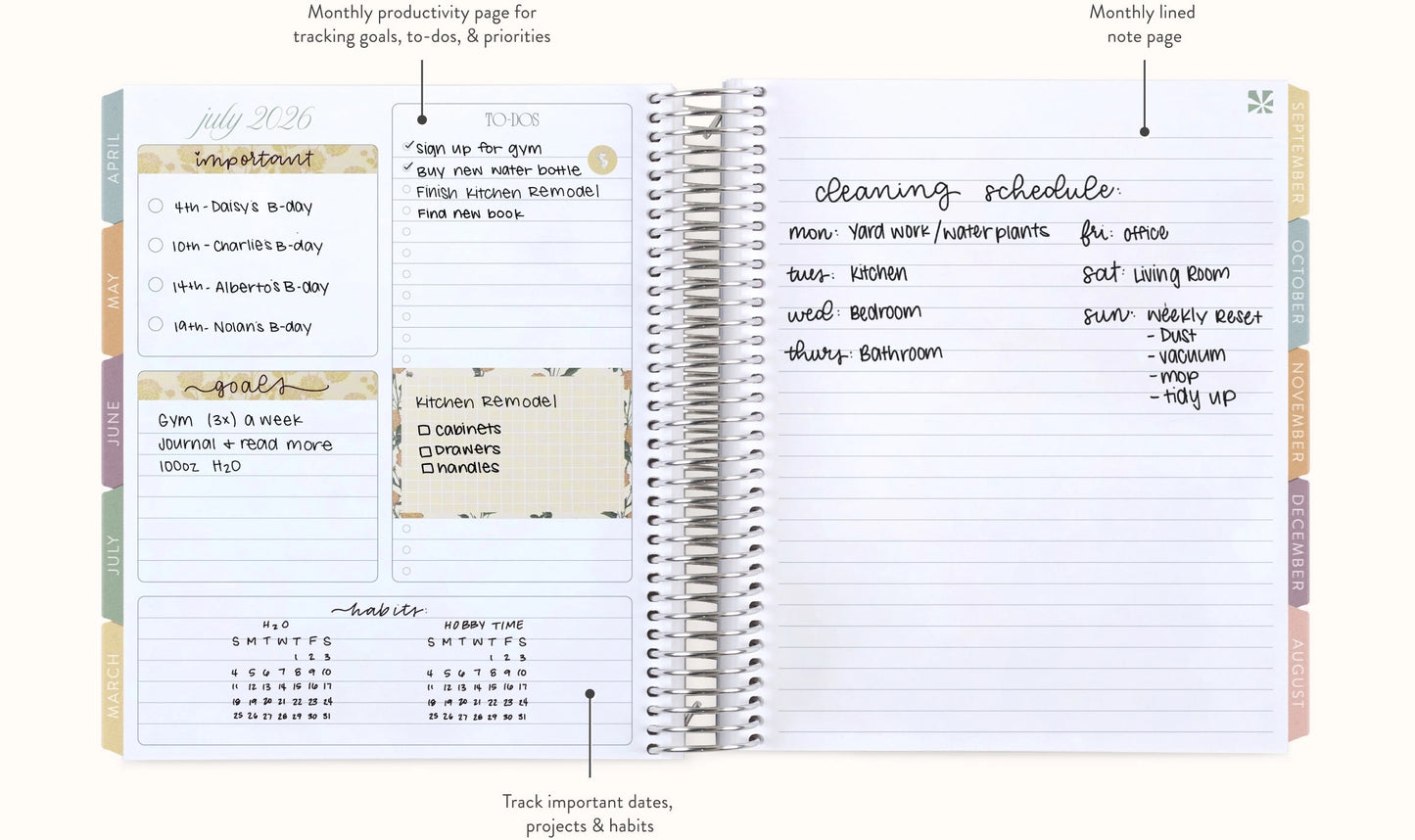 **SPECIAL ORDER** Bouquet Hourly LifePlanner™ - Jul '25 to Jun '26