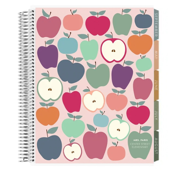 **SPECIAL ORDER** Toile Colourful Applescape Horizontal Teacher Lesson Planner - Jan '27 to Dec '27