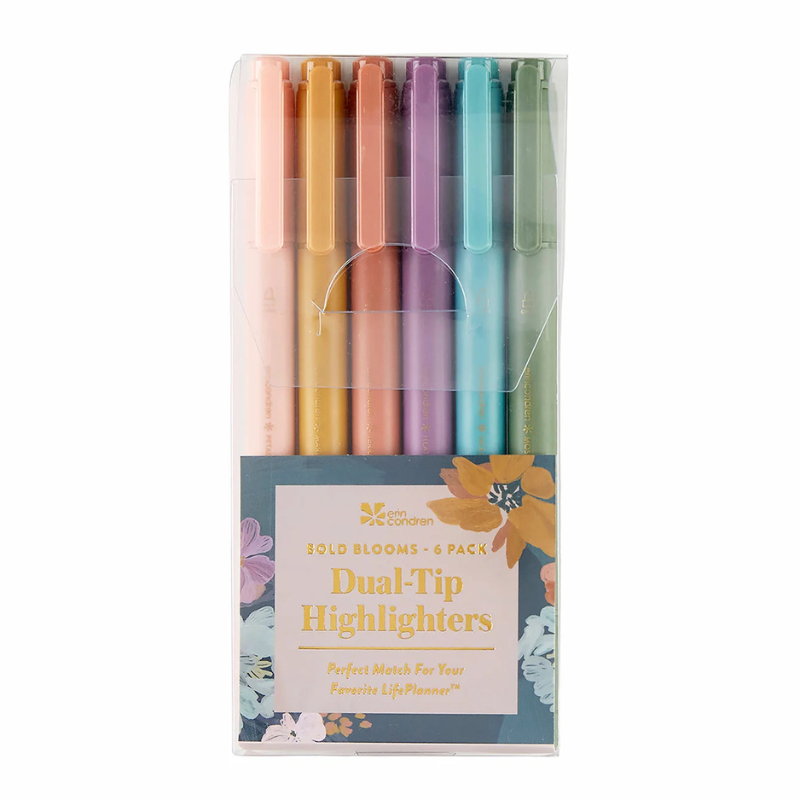 Bold Blooms Dual-Tip Highlighters 6-Pack
