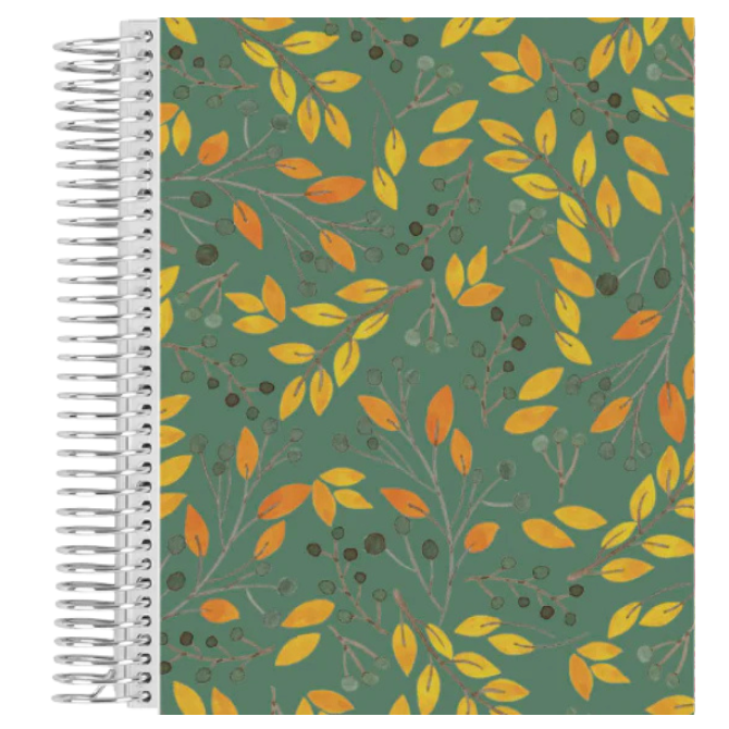7x9 Fall Leaves Coiled Notebook