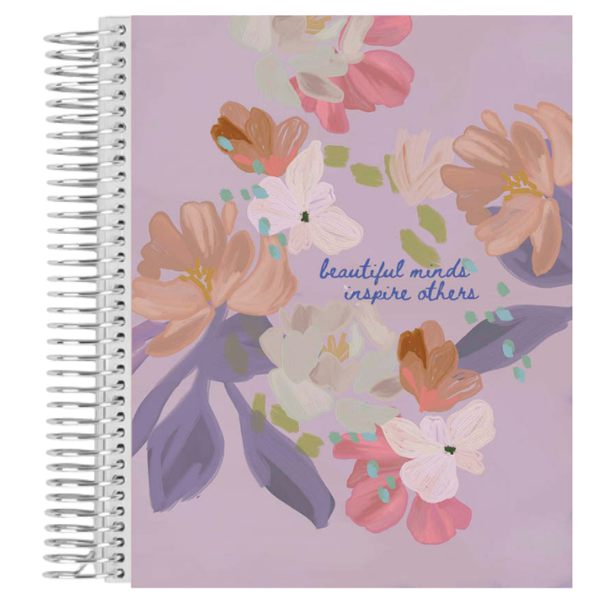 7x9 Bold Blooms Quote Coiled Notebook