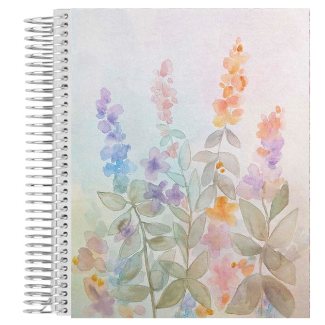 7x9 Water Colour Meadow Coiled Notebook