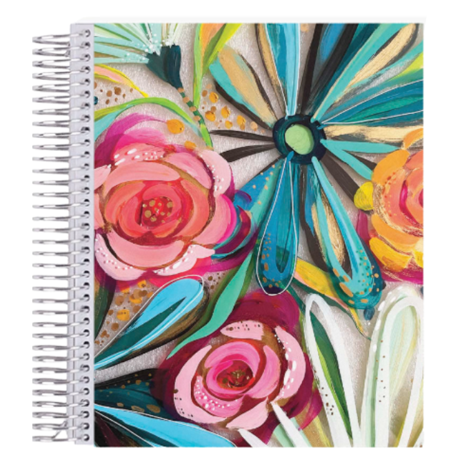 7x9 EttaVee Brilliant Blooms Coiled Notebook