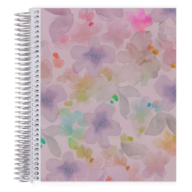 7x9 Watercolour Blossoms Coiled Notebook