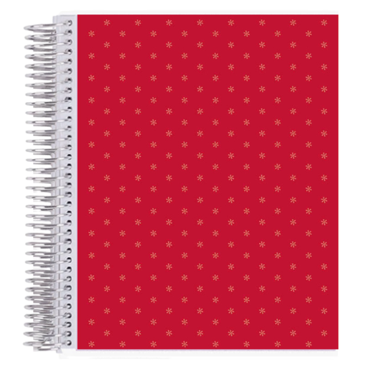 7x9 Canvas Red Asterisk Coiled Notebook