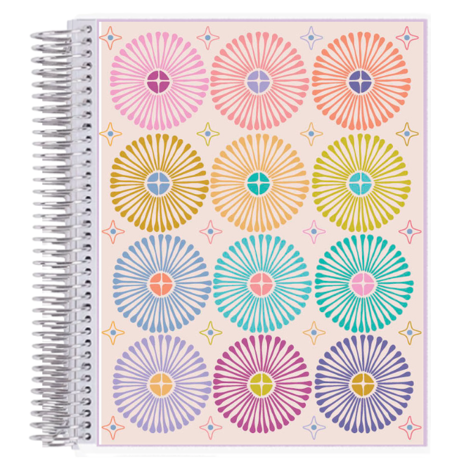 7x9 Canvas Modern Geometric Coiled Notebook
