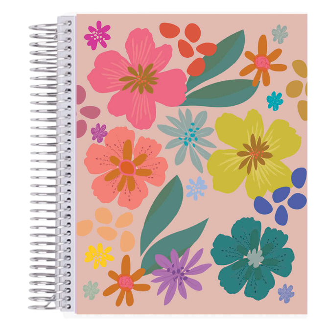 7x9 Canvas Petal Poppers Coiled Notebook