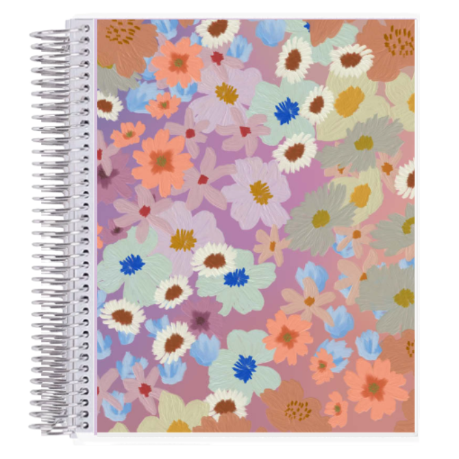 7x9 Sunset Floral Coiled Notebook