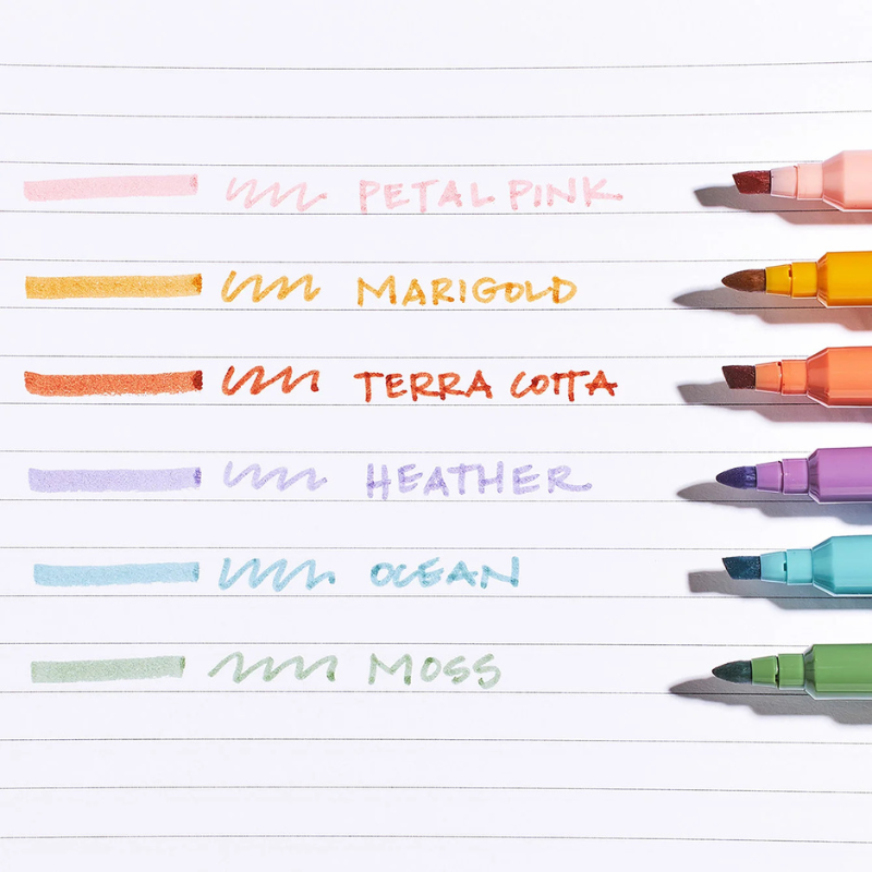 Bold Blooms Dual-Tip Highlighters 6-Pack