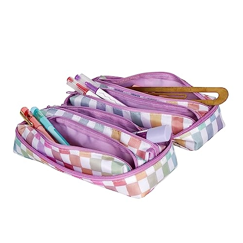 5-in-1 Zipper Pouch - Watercolor Checkered