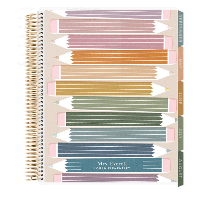 **SPECIAL ORDER** Toile Prismatic Pencils Horizontal Teacher Lesson Planner- Jan '27 to Dec '27