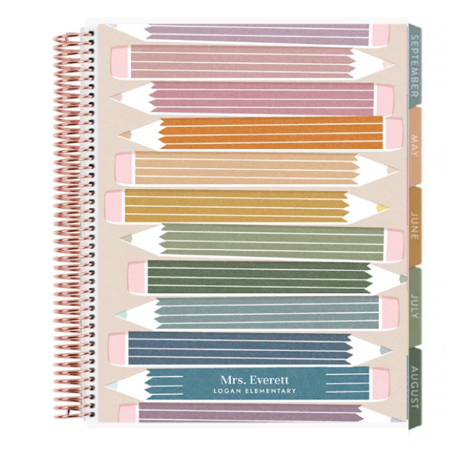 **SPECIAL ORDER** Toile Prismatic Pencils Horizontal Teacher Lesson Planner- Jan '27 to Dec '27