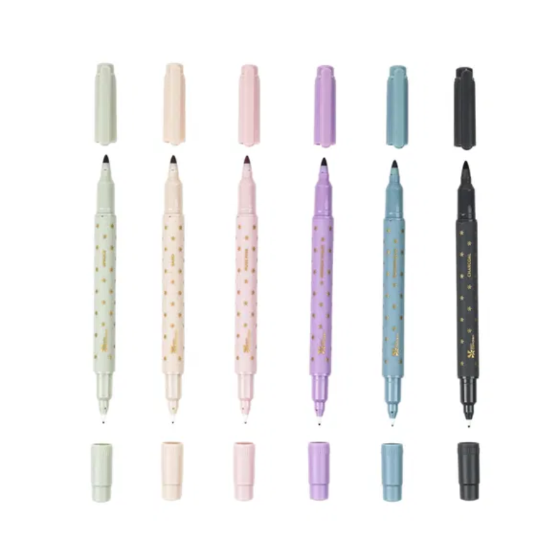 Pastel Dual-Tip Markers 6-Pack