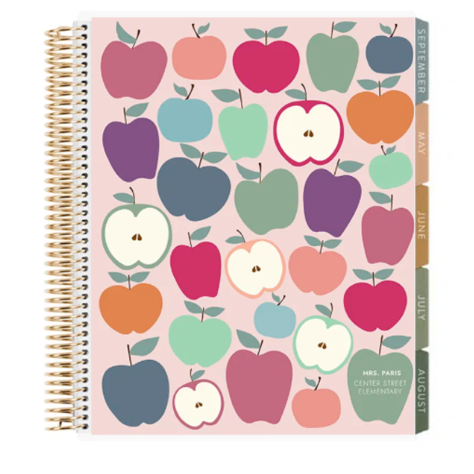 **SPECIAL ORDER** Toile Colourful Applescape Horizontal Teacher Lesson Planner - Jan '27 to Dec '27