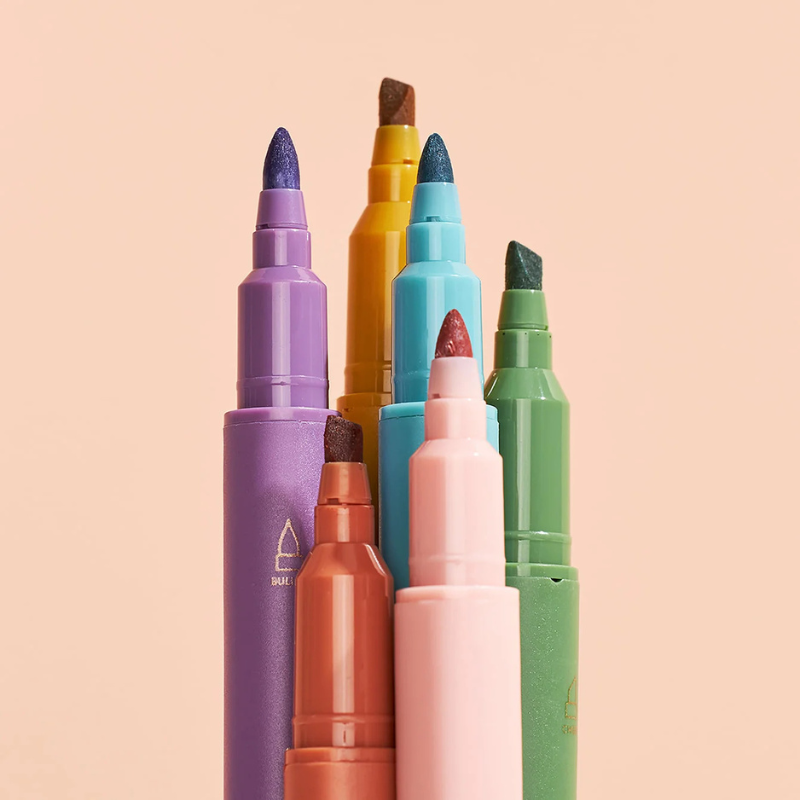 Bold Blooms Dual-Tip Highlighters 6-Pack
