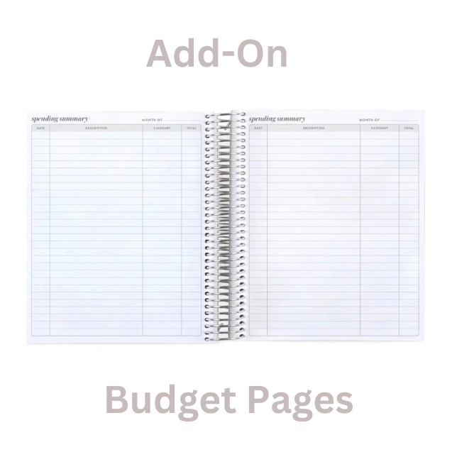 40 Add-On Pages - Monthly Planner [Available Only with Monthly Planner Purchase - Not Available with Bundles]