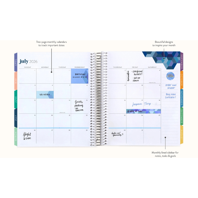 **SPECIAL ORDER** Minimum Hourly LifePlanner™ - Hexagon Interior   - Jul '25 to Jun'26
