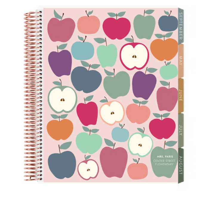 **SPECIAL ORDER** Toile Colourful Applescape Horizontal Teacher Lesson Planner - Jan '27 to Dec '27