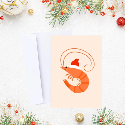 Quirky Prawn Christmas Card