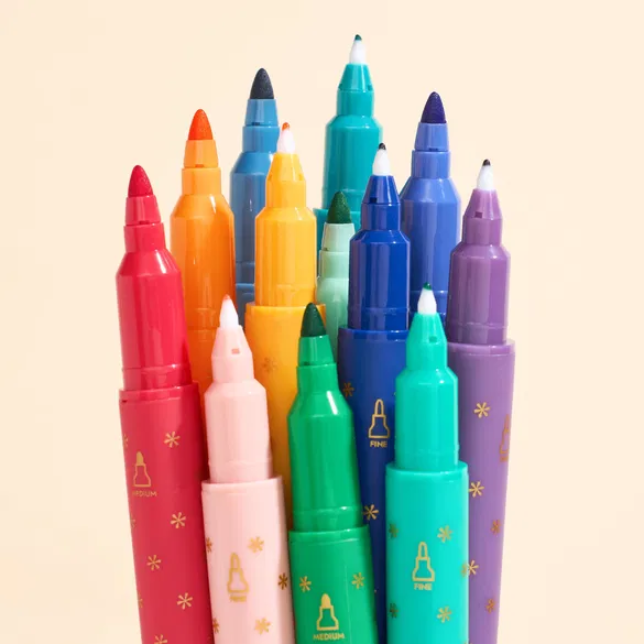 Colourful Dual-Tip Markers 12-Pack