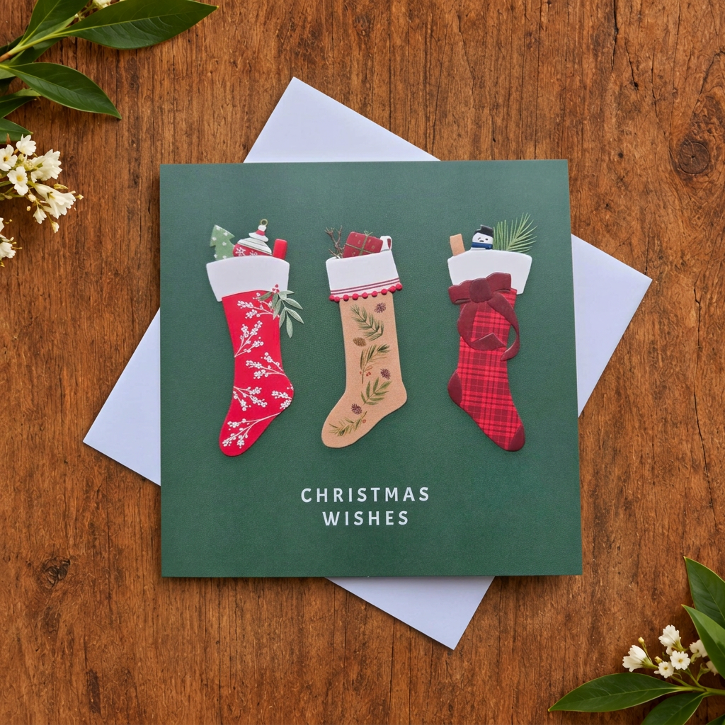 Christmas Wishes Stockings Card